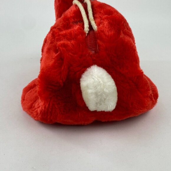 1984 Lego Duplo Red Bunny Rabbit Plush Carrier Bag with Keychain Legos Storage - Picture 6 of 10